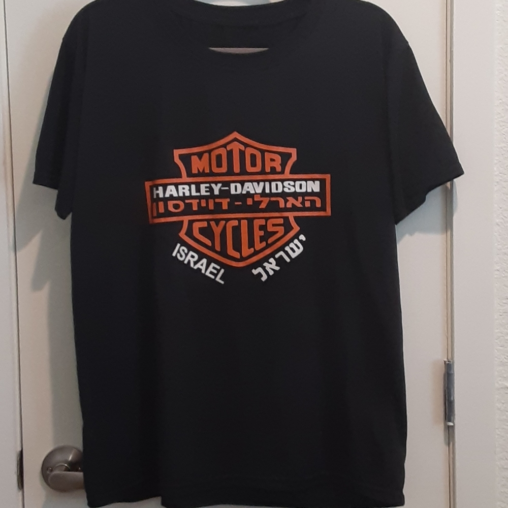 Harley-Davidson Black and Orange Short Sleeve Tee